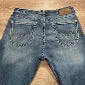 BKE Jeans Mens 34 Blue Denim‎ Faded Tyler Straight 34x31 Thick Grunge Whiskers